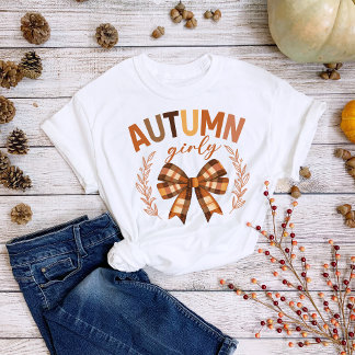 Thanksgiving Herfst Plaid Bow Autumn Girly Tri-Blend Shirt
