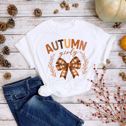 Thanksgiving Herfst Plaid Bow Autumn Girly Tri-Blend Shirt