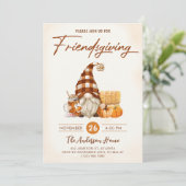 Thanksgiving Herfst Pompoen Gnomen Vriendsgiving Kaart (Staand voorkant)