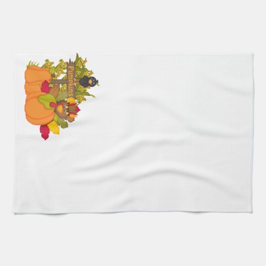 Thanksgiving herfst pompoen keuken design handdoek (Horizontaal)