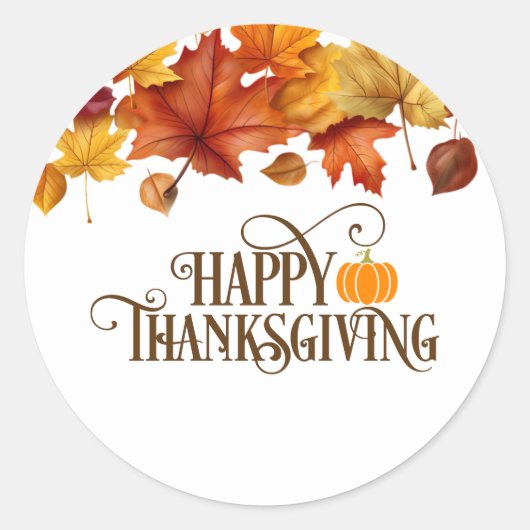 Thanksgiving Herfst Pompoen Stickers (Voorkant)
