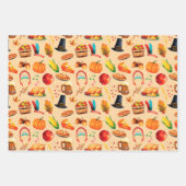 Thanksgiving herfst pompoen taart dieren inpakpapier vel (Voorkant)