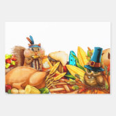 Thanksgiving herfst pompoen taart dieren inpakpapier vel (Voorkant 3)