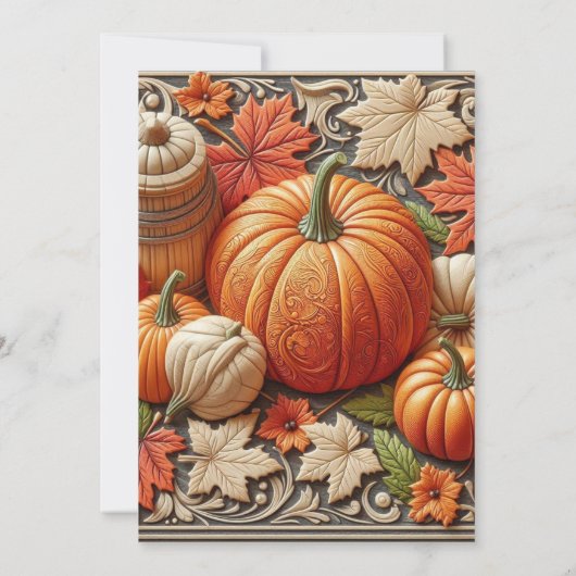 Thanksgiving Herfst Pompoenen  Eten Uitnodiging (Achterkant)