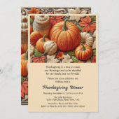 Thanksgiving Herfst Pompoenen  Eten Uitnodiging (Voorkant / Achterkant)