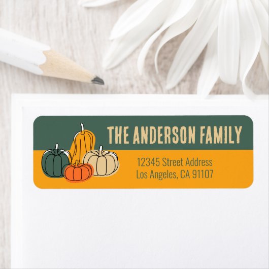 Thanksgiving Herfst Pompoenen Retouradres Labels (Insitu)