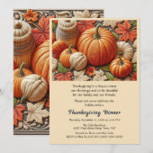 Thanksgiving Herfst Pompoenen Uitnodiging voor Din (Voorkant / Achterkant)
