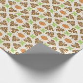 Thanksgiving Herfst Pumpkin Autum Leaf Pattern Cadeaupapier (Hoek)