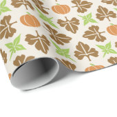 Thanksgiving Herfst Pumpkin Autum Leaf Pattern Cadeaupapier (Rol Hoek)