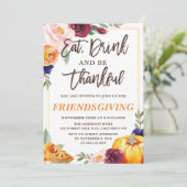 Thanksgiving Herfst Pumpkin Uitnodiging (Staand voorkant)