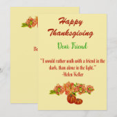 Thanksgiving Herfst Pumpkins Floral Art Green Kaar Feestdagenkaart (Voorkant / Achterkant)