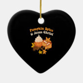 Thanksgiving Herfst Seizoen Pumpkin Spice en Jezus Keramisch Ornament (Achterkant)
