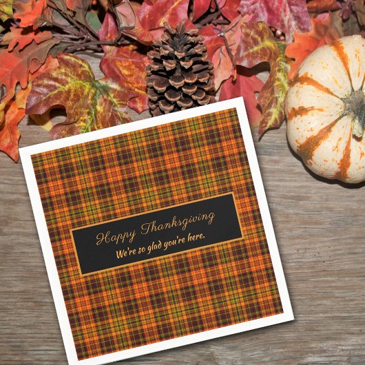 Thanksgiving herfst Tartan Pset Fall Colors Servet