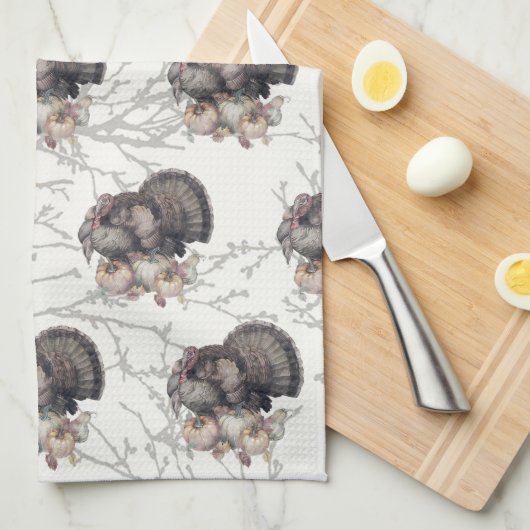 Thanksgiving Herfst Turkije Keukenhanddoeken (Quarter Fold)