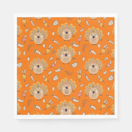 Thanksgiving Herfst Turkije Servet (Voorkant)