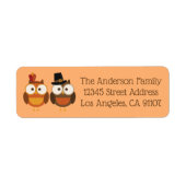 Thanksgiving-herfst-uilen retouradreslabels etiket (Voorkant)