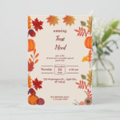 Thanksgiving Herfst Uitnodiging Kaart (Staand voorkant)