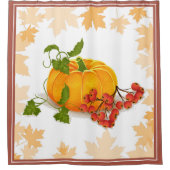 Thanksgiving herfst van pompoen en bessen terracot douchegordijn (Voorkant)