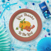 Thanksgiving herfst van pompoen en bessen terracot papieren bordje (Feest)