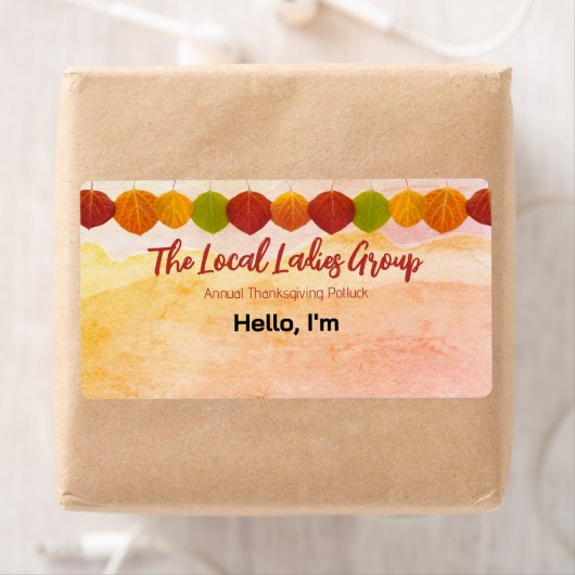 Thanksgiving Herfst verzamelen papier label naam t (Insitu)