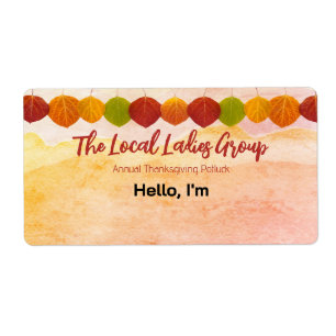 Thanksgiving Herfst verzamelen papier label naam t