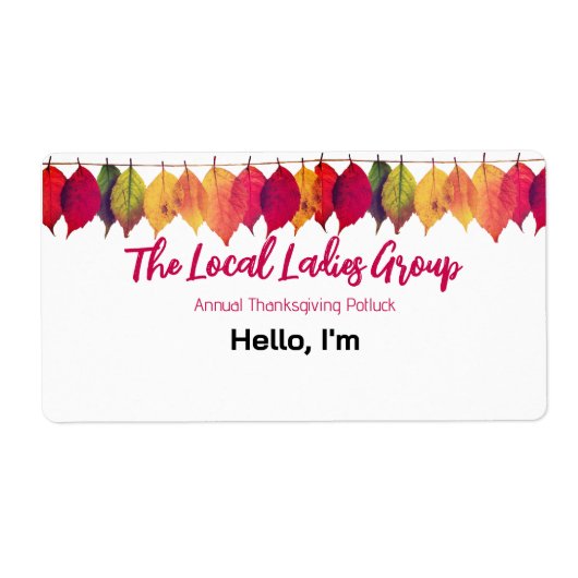 Thanksgiving Herfst verzamelen papier label naam t (Voorkant)