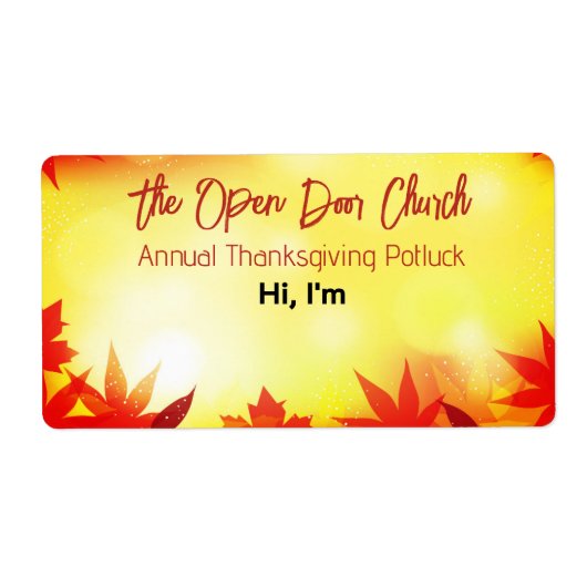Thanksgiving Herfst verzamelen papier label naam t (Voorkant)