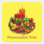 Thanksgiving Herfst Vierkante Sticker (Voorkant)