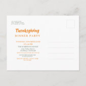 Thanksgiving herfst Waterverf oliage Line Art Uitnodiging Briefkaart (Achterkant)