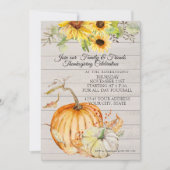 Thanksgiving Herfst Zonnebloemblad Houtpompoenen Kaart (Voorkant)