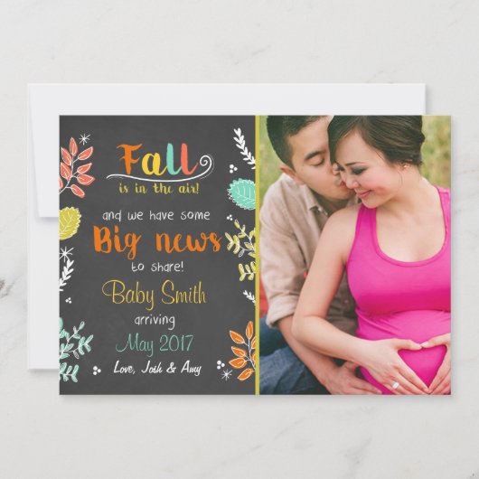 Thanksgiving herfst zwangerschapsaankondiging naja aankondiging (Voorkant)