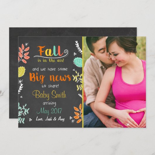 Thanksgiving herfst zwangerschapsaankondiging naja aankondiging (Voorkant / Achterkant)
