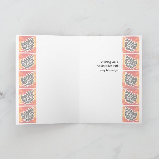 Thanksgiving herfstblad Kaart voor neef (Binnen)