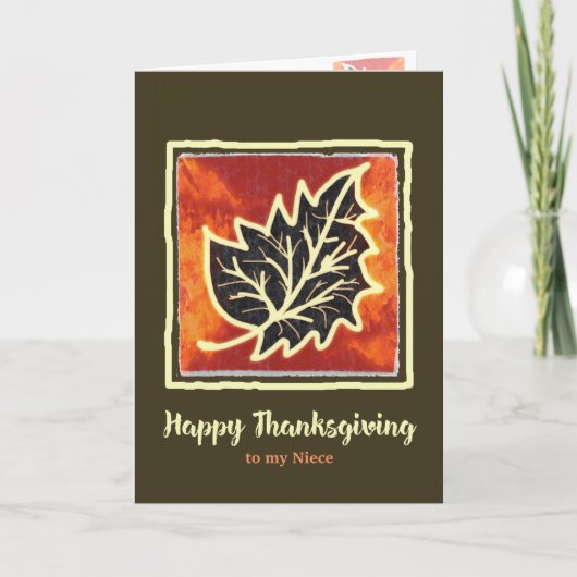 Thanksgiving Herfstblad Kaart voor nichtje (Voorkant)