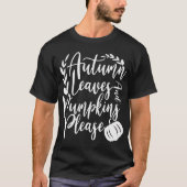 Thanksgiving herfstbladeren en pompoenen graag t-shirt (Voorkant)