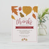 Thanksgiving herfstbladeren geven Bedankt feest Kaart (Staand voorkant)