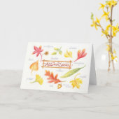 Thanksgiving herfstbladeren gevouwen Wenskaart Kaart (Gele Bloem)