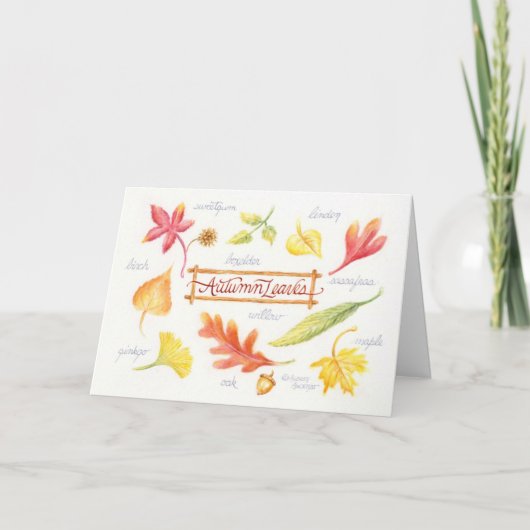Thanksgiving herfstbladeren gevouwen Wenskaart Kaart (Voorkant)