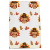 Thanksgiving herfstbladeren Gobble Medium Cadeauzakje (Voorkant)