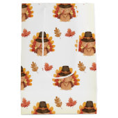 Thanksgiving herfstbladeren Gobble Medium Cadeauzakje (Achterkant)