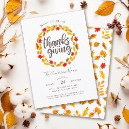 Thanksgiving herfstbladeren krans kaart