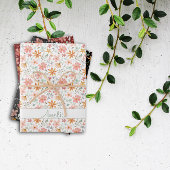 Thanksgiving Herfstbloem rood patroonnaam Inpakpapier Vel