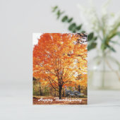 Thanksgiving herfstboom met wilde Turkije Feestdagenkaart (Staand voorkant)