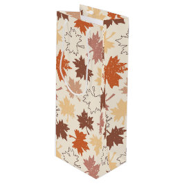 Thanksgiving herfstdag vallende esdoornbladeren wijn cadeautas