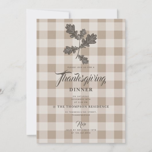 Thanksgiving herfstgebladerte bladeren bruin geleg kaart (Voorkant)