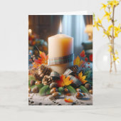 Thanksgiving herfstkaars met eikels kaart (Gele Bloem)