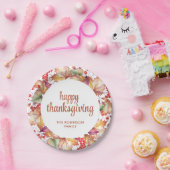 Thanksgiving herfstkleuren bloemenkrans papieren bordje (Feest)