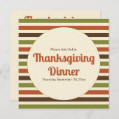 Thanksgiving herfstkleuren strepen diner kaart (Voorkant / Achterkant)