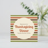 Thanksgiving herfstkleuren strepen diner kaart (Staand voorkant)