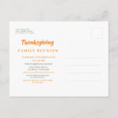 Thanksgiving Herfstloof Aquarel Groen Uitnodiging Briefkaart (Achterkant)